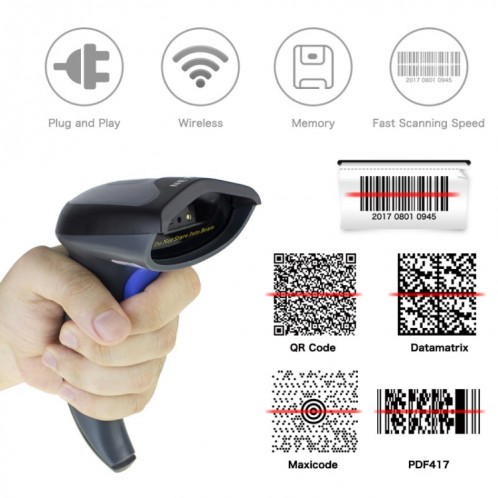 Scanner Bluetooth sans fil Bluetooth sans fil NETUM haute précision, modèle: Bluetooth + 2.4g + câblé SN64031715-07