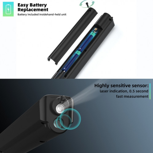 Thermomètre infrarouge à stylo à enclos électrique Bsize X2 à trois modes à trois modes avec éclairage de la lampe de poche SB95851932-07