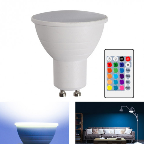 Économie d'énergie de décoloration de la décoloration de la décoloration de l'énergie Maison 15 couleurs de la décoration de fond de l'arrière-plan, style: couvercle blanc laiteux GU10 (rgb blanc) SH702A933-07