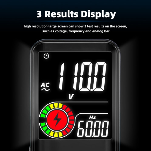 Digital Multimètre Nombre de Bsise 9999 Compte LCD Affichage de couleur LCD Compteur de diode de capacité de tension CC, Spécifications: S10 Sèche Battery Version (Noir) SB8801425-07
