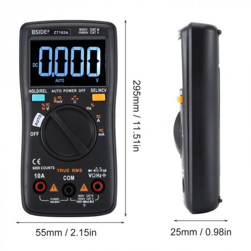 Bsiz2a LCD Affichage LCD 6000 mots Multimètre numérique automatique de gamme automatique SB95961300-07