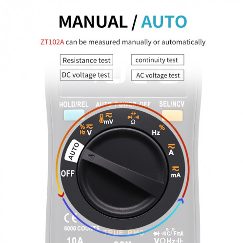 Bsiz2a LCD Affichage LCD 6000 mots Multimètre numérique automatique de gamme automatique SB95961300-07