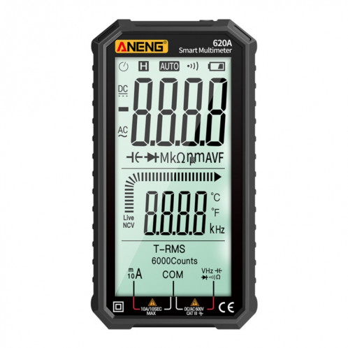 Aneng 620A Multimètre numérique Smart Smart Smart (Noir) SA201A1244-07