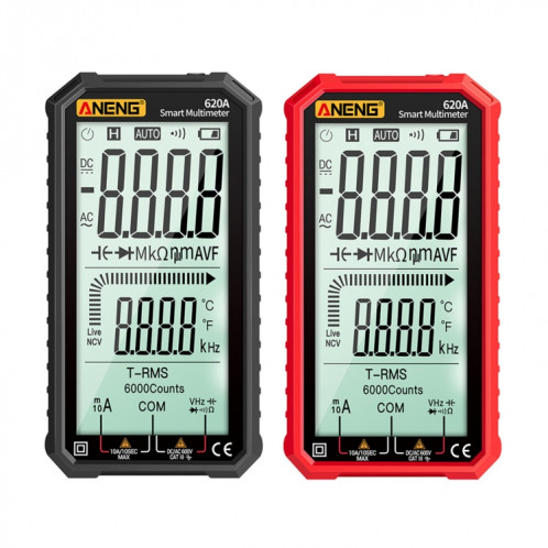 Aneng 620A Multimètre numérique Smart Smart Smart (Rouge) SA201B1969-07