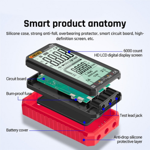 Aneng 620A Multimètre numérique Smart Smart Smart (Noir) SA201A1244-07