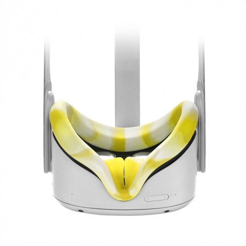 VR Silicone Eye Cover Cover anti-sueur et décontamination couleur VR lunettes de protection pour Oculus Quête 2 (Jaune blanc) SH401C439-05