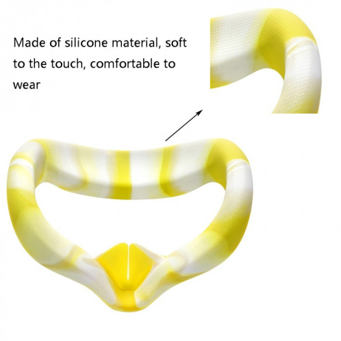 VR Silicone Eye Cover Cover anti-sueur et décontamination couleur VR lunettes de protection pour Oculus Quête 2 (Jaune blanc) SH401C439-05