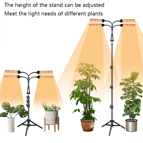Lampe de croissance LED Spectrum Trépied Trépied Lampe à plante d'intérieur Élevage intérieur Lumière de remplissage de pliage, Spécifications: Three Head UE Plug SH1001368-07