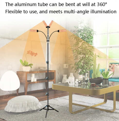 Lampe de croissance LED Spectrum Spectrum Tépillage de plancher Lampe de plante d'intérieur Élevage intérieur Lumière de remplissage de pliage, Spécifications: Quatre Head UE Plug SH10041658-07