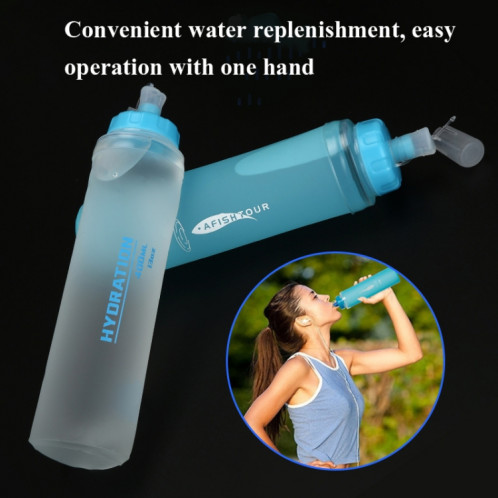 Afishtour TPU Sports de plein air Soft Soft Sac à eau Sac marathon Bouteille d'eau pliante sac, capacité: 400ml (bleu) SA0201864-07
