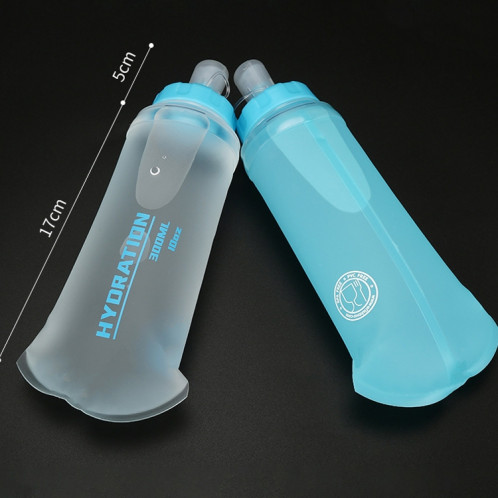 Afishtour TPU Sports de plein air Soft Soft Sac à eau de marathon Bouteille d'eau pliante sac, capacité: 300ml (transparent) SA02041122-07