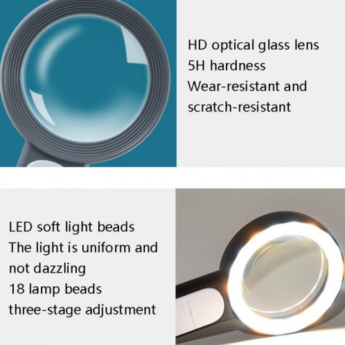 30 fois 18 LED LED COOL FLUX LUMIÈRE HD LAVEILLE DE REPARATION DE REPARATION DE REPARATION DE LA LISTE EN VERRE (BLANC GREY) SH601B1465-07
