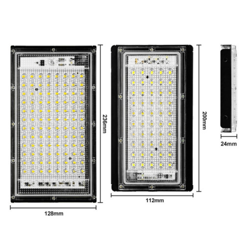 Écouto-imperméable à LED Lumière d'inondation de la lumière de jardin d'extérieur de la lumière de construction de jeu de chantier de jeu, spécifications: 100W 96 perles (blanc chaud) SH44021848-07