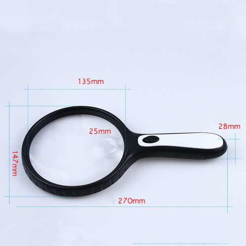 XT-4986E Handheld avec loupe lumineuse 10 fois lentille acrylique Loupe loupe portable SH5444948-07