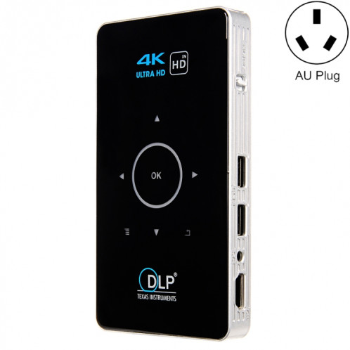 Système d'android C6 1G + 8G Système intelligent DLP HD Mini projecteur portable Projecteur de téléphone portable HOME mobile, Plug AU (Noir) SH79041555-07