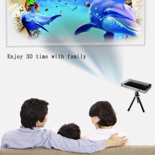 Système d'android C6 1G + 8G Système Intelligent DLP HD Mini Projecteur Portable Home Home Structure de téléphone mobile, Fiche américaine (Blanc) SH7905203-07