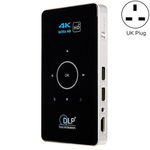 Projecteur Smart DLP HD C6 2G + 16G Android Mini Projecteur sans fil, Plug UK (Noir) SH800392-07