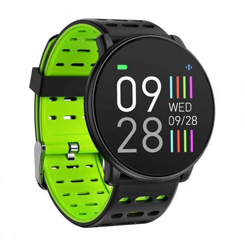 Montre intelligente Q88 IP68 étanche pour hommes Sports Smartwatch Android Montre Bluetooth Support de la fréquence cardiaque / rappel d'appel / podomètre / surveillance du sommeil / tracker (noir vert) SH301A704-022