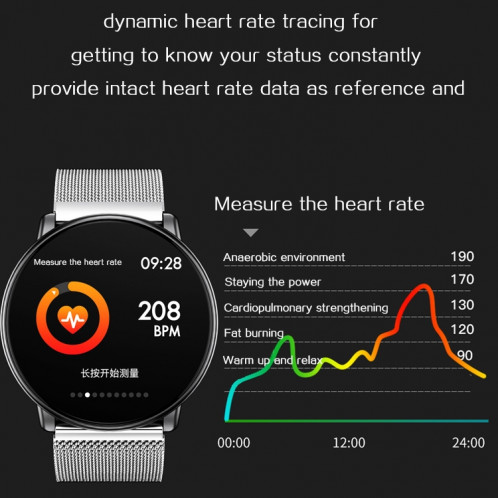 Montre intelligente Q88 IP68 étanche pour hommes Sports Smartwatch Android Montre Bluetooth Support de la fréquence cardiaque / rappel d'appel / podomètre / surveillance du sommeil / traqueur (noir gris) SH301B1871-022