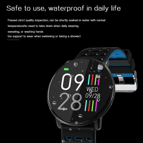Montre intelligente Q88 IP68 étanche pour hommes Sports Smartwatch Android Montre Bluetooth Support de la fréquence cardiaque / rappel d'appel / podomètre / surveillance du sommeil / traqueur (noir rouge) SH301C832-022