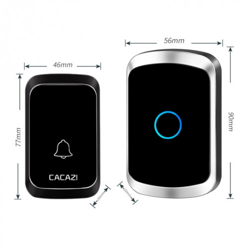CACAZI A50 1 For 1 Wireless Music Doorbell without Battery, Plug:(White) SC402A851-06