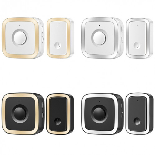 CACAZI A58 1 pour 1 sonnette sans fil intelligente sans batterie, prise : (noir argent) SC102D871-07