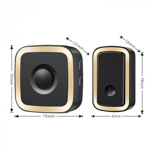 CACAZI A58 1 pour 1 sonnette sans fil intelligente sans batterie, prise : (or noir) SC102C708-07