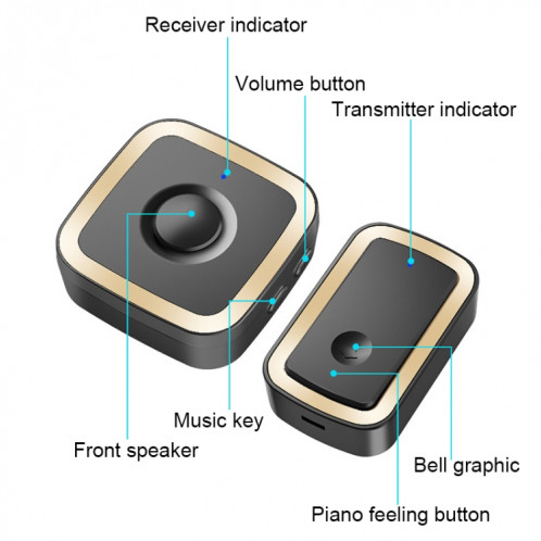 Cacazi A58 Smart Wire Wire Wireless Without Battery, bouchon: bouche UE (or) SC102A439-07