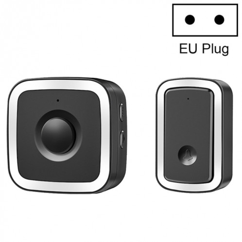 CACAZI A58 1 pour 1 sonnette sans fil intelligente sans batterie, prise : (noir argent) SC102D871-07