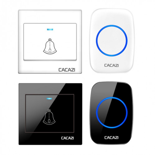 CACAZI H10 1 pour 1 sonnette intelligente sans fil sans batterie, prise : (blanc) SC502A1540-07