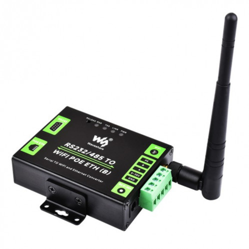Waveshare – serveur série de qualité industrielle, RS232/485 vers WiFi/Ethernet, Port réseau RJ45 avec prise en charge POE SW300241-021