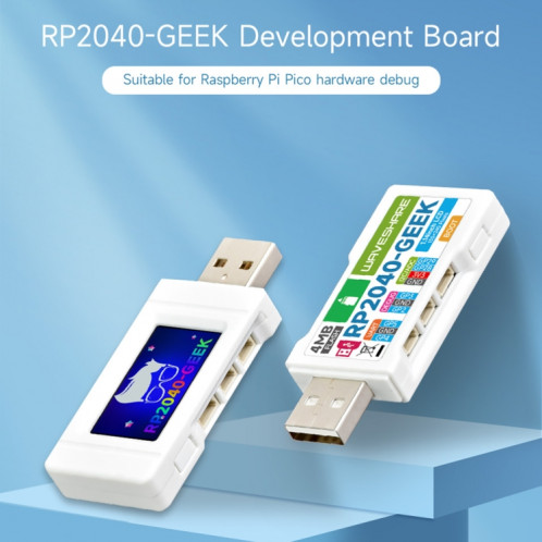 Carte de développement Waveshare 25394 RP2040-GEEK, basée sur le microcontrôleur RP2040, avec écran LCD couleur 1.14 pouces 65K SW5142267-010