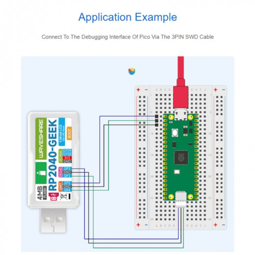 Carte de développement Waveshare 25394 RP2040-GEEK, basée sur le microcontrôleur RP2040, avec écran LCD couleur 1.14 pouces 65K SW5142267-010