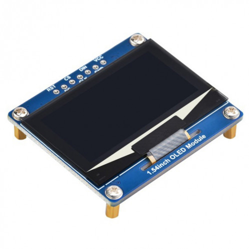 Module d'affichage OLED Waveshare 1,54 pouces, résolution 128 × 64, communication SPI / I2C (blanc) SW401A1779-011
