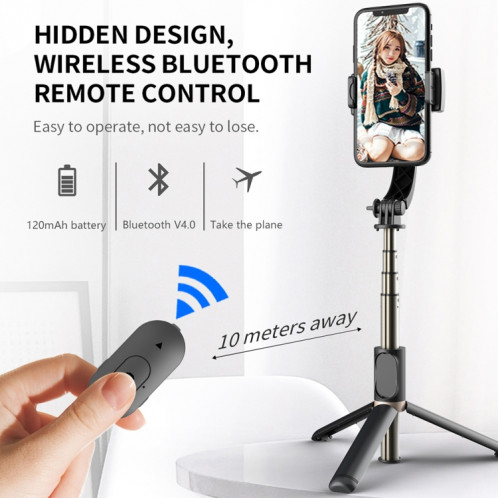 CYKE Q08 Anti-Shake Cardan Bluetooth Selfie Stick Téléphone portable Trépied en direct (Version sans lumière) SC801A1171-014