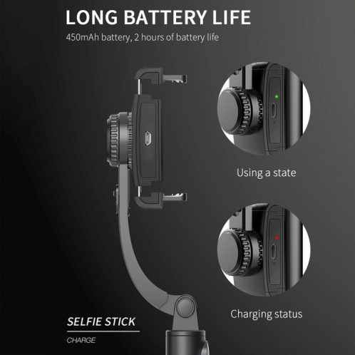 CYKE Q08 Anti-Shake Cardan Bluetooth Selfie Stick Téléphone portable Trépied en direct (Version sans lumière) SC801A1171-014