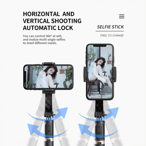 CYKE Q08 Anti-Shake Cardan Bluetooth Selfie Stick Téléphone portable Trépied en direct (Version sans lumière) SC801A1171-014