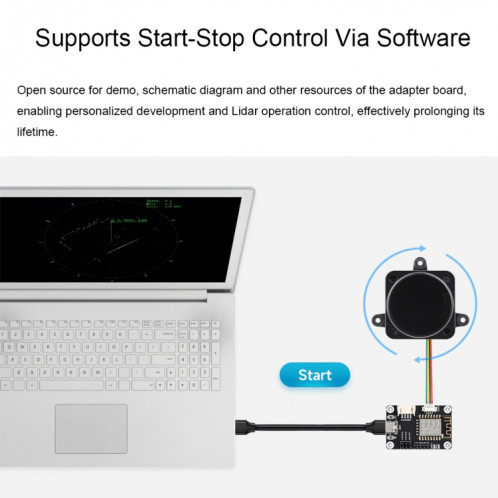 Capteur Lidar Laser Waveshare 24782 DTOF STL27L, Lidar Omnidirectionnel 360°, Bus UART SW5285761-016