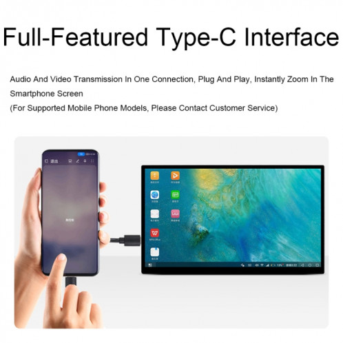 Interface d'affichage Waveshare 13,3 pouces 2K 2560 × 1440 HDMI / Type-C Écran tactile AMOLED () SW701B288-020