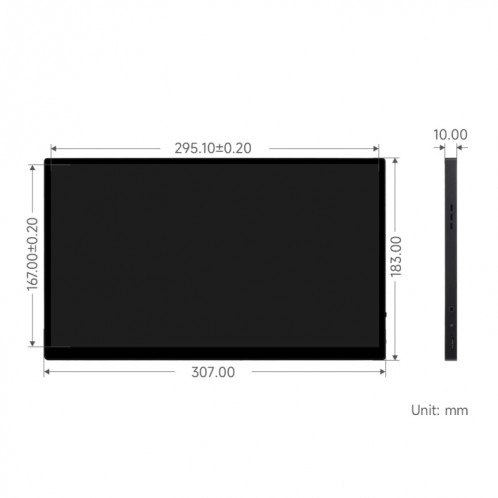 Interface d'affichage Waveshare 13,3 pouces 2K 2560 × 1440 HDMI / Type-C Écran tactile AMOLED () SW701B288-020