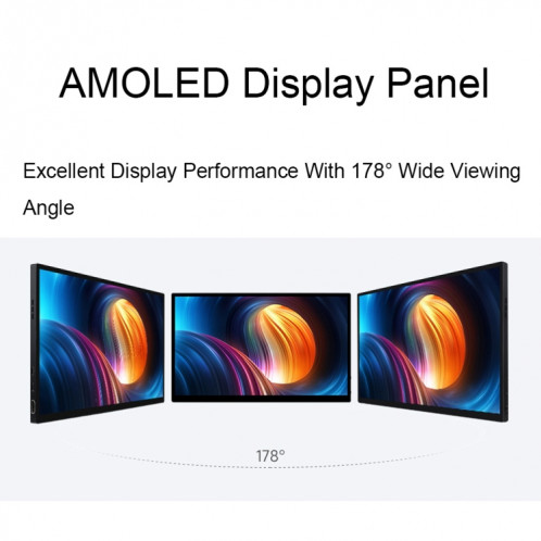 Interface d'affichage Waveshare 13,3 pouces 2K 2560 × 1440 HDMI / Type-C Écran tactile AMOLED () SW701B288-020