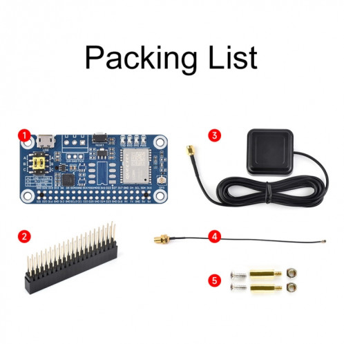 Waveshare pour Raspberry Pi LC29H série module GPS de positionnement double bande L1 + L5, spécification: (DA) GPS/RTK HAT SW94031837-017