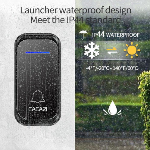 CACAZI Home Smart Digital Wireless Doorbell Sonnette électronique à distance pour personnes âgées, Style: Prise UE (Blanc) SC402A1120-011