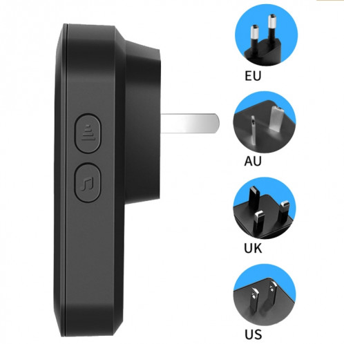 CACAZI M20 1 pour 3 capteur d'ouverture de porte de type divisé rappel d'alarme de sonnette sans fil intelligente, Style: prise ue (or) SC802A125-09