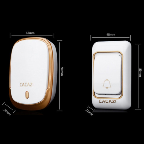 CACAZI Smart Etanche Musique Sans Fil Sonnette Multifonctionnel Téléavertisseur, Taille: (Argent) SC102B1953-09