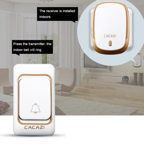 CACAZI Smart Etanche Musique Sans Fil Sonnette Multifonctionnel Téléavertisseur, Taille: (Argent) SC102B1953-09
