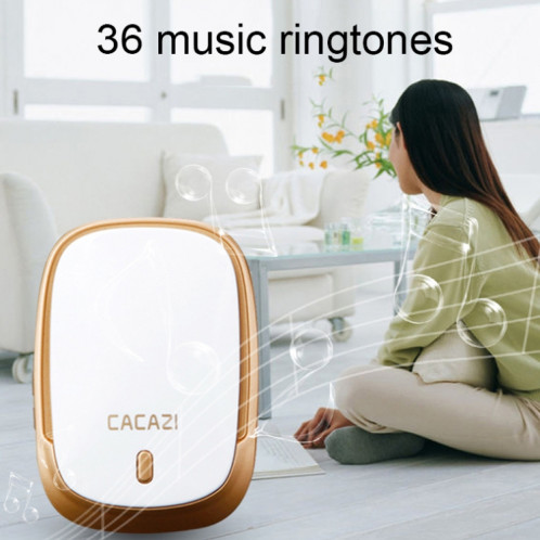 CACAZI Smart Etanche Musique Sans Fil Sonnette Multifonctionnel Téléavertisseur, Taille: (Argent) SC102B1953-09
