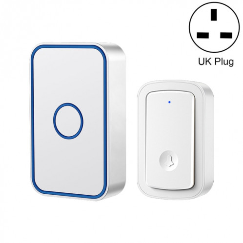 Cacazi A19 1 pour 1 sonnette de musique sans fil sans batterie, prise: bouche britannique (blanc) SC203A580-07