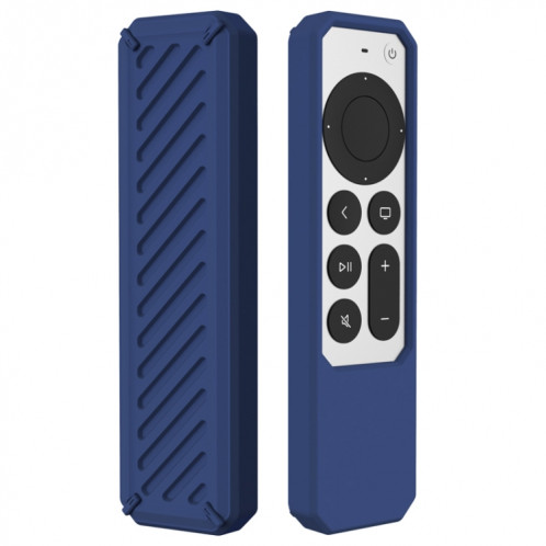 2 PCS Télécommande Couverture de protection en silicone anti-goutte tout compris, modèle applicable: pour Apple TV 4K 2021 (bleu foncé) SH501B531-07