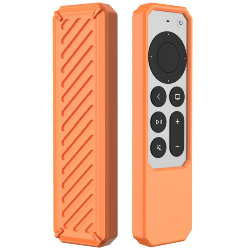2 PCS Télécommande Couverture de protection en silicone anti-goutte tout compris, modèle applicable: pour Apple TV 4K 2021 (Orange) SH501C1828-07